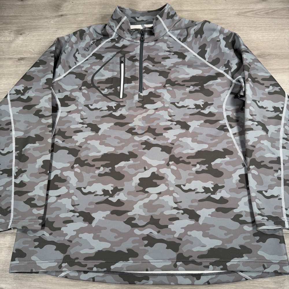 Sunice Camo 1/4 zip Shirt LS Performance Pullover Mens Golf Hiking XXXL